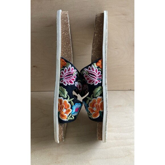 Free People Embroidered Gold Slides Sandals Women’s 39 8 - Picture 4 of 16